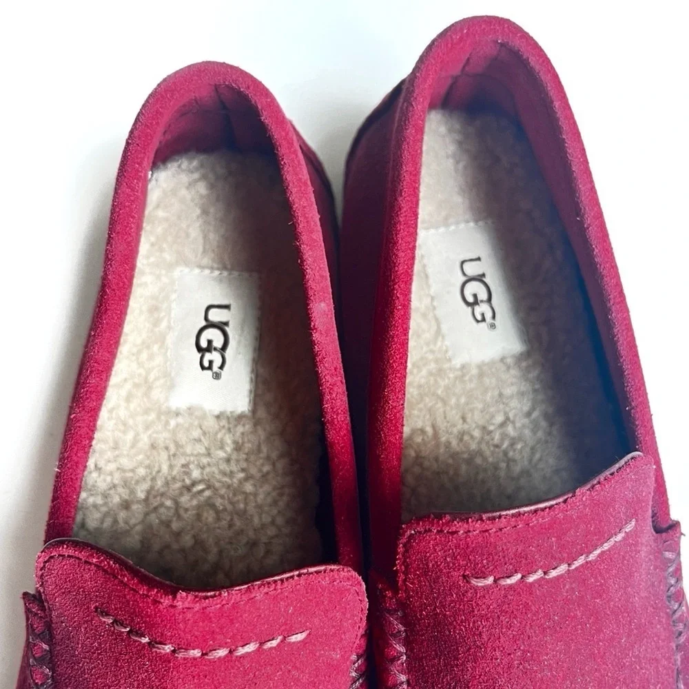 Ugg Men's BURGANDY  Hendrick loafer sneaker moc-toe shoe NWOT size 9